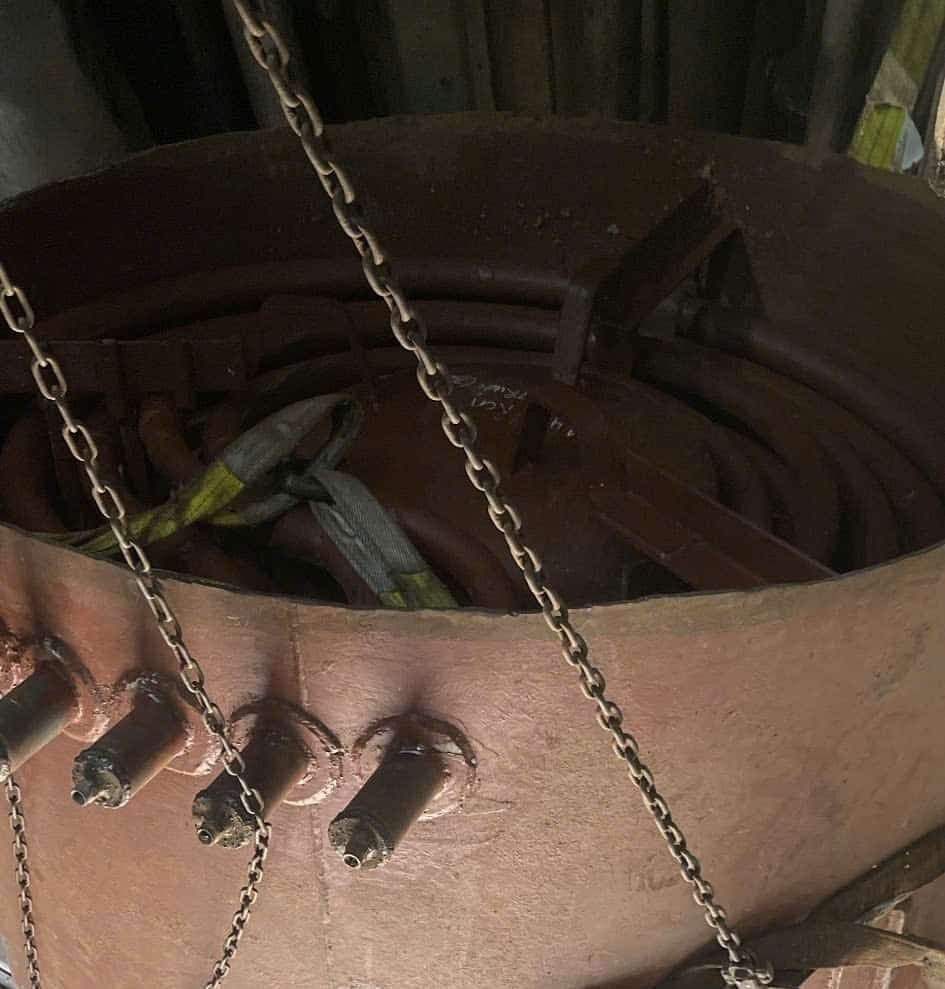 Boiler tube bundle lifted out
