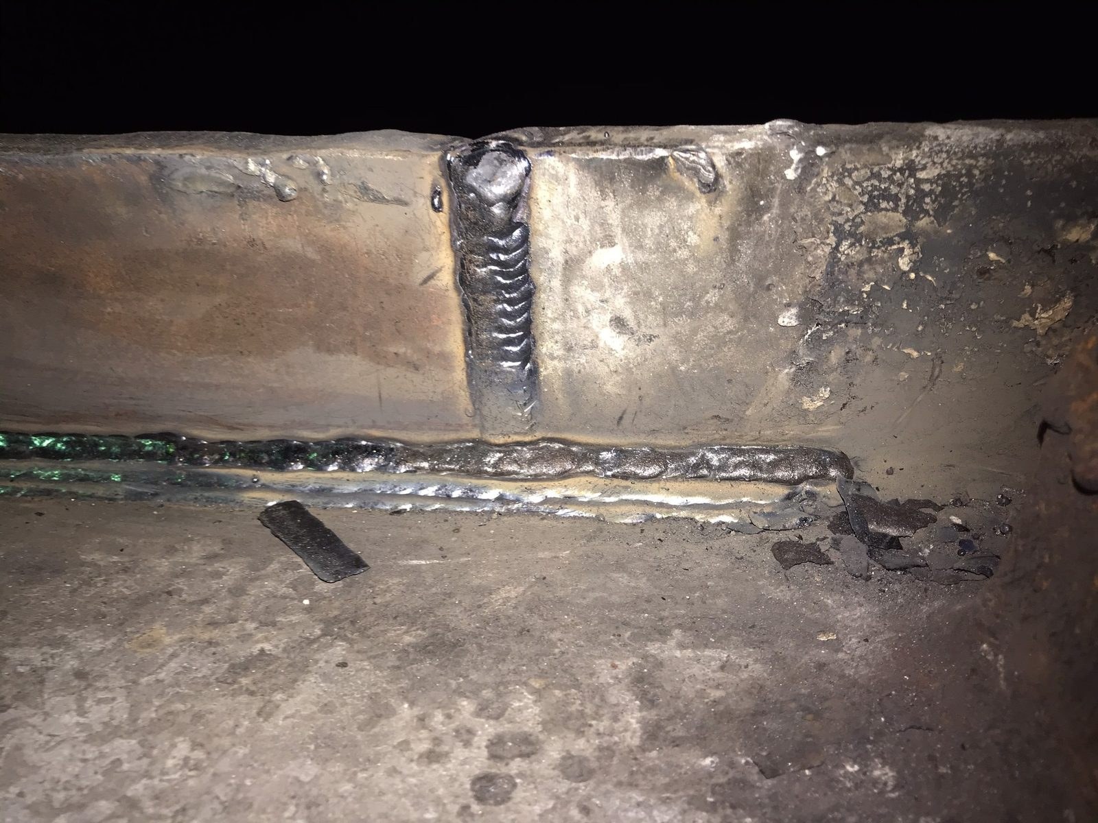 Deck weld repair completed at night