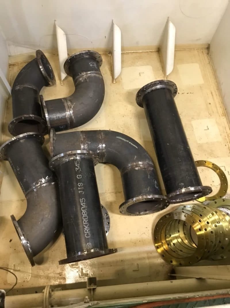 Flanged pipe spools fabricated for renewal
