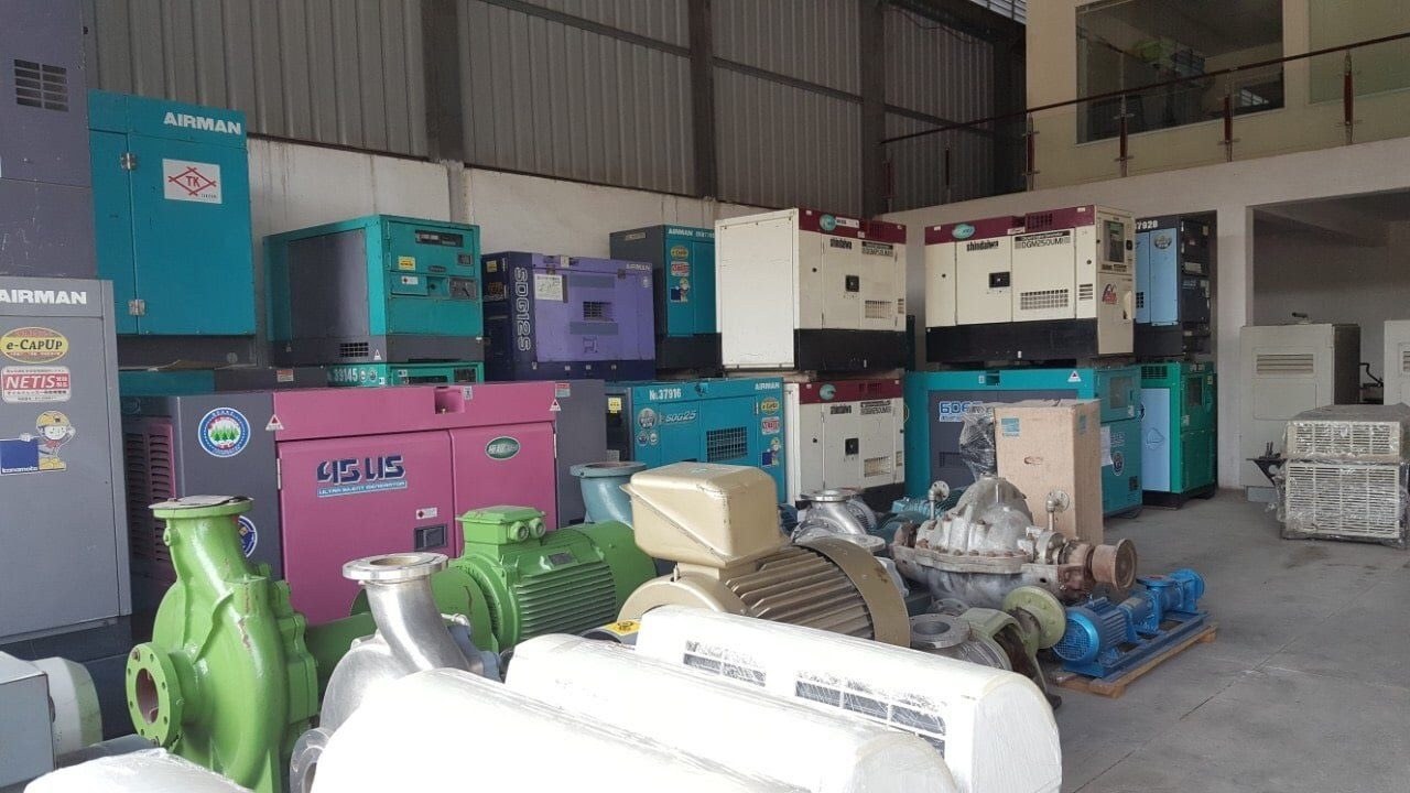 Generator sets and pumps at a supplier workshop