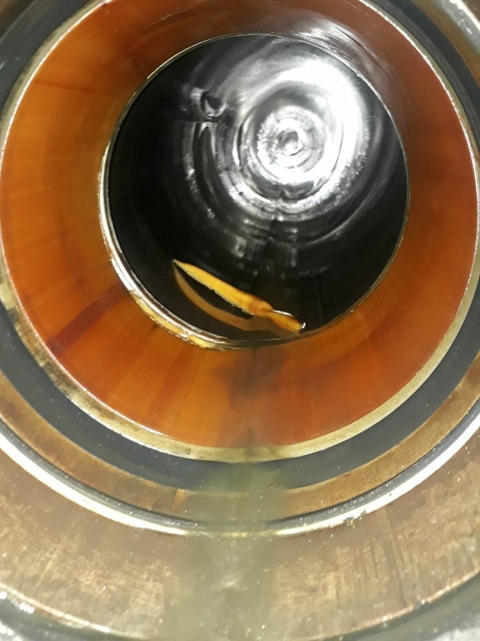 Hatch cover cylinder bore opened for inspection