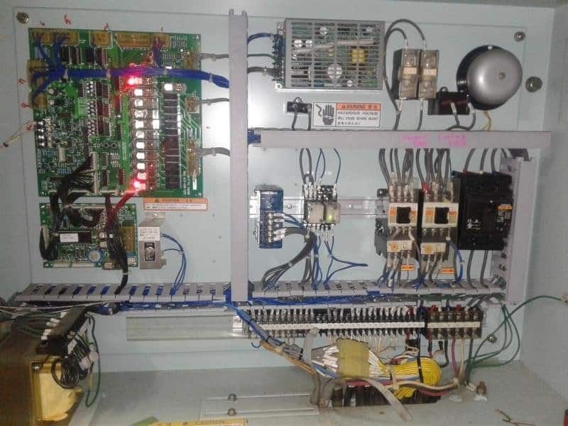 Incinerator control cabinet after repair