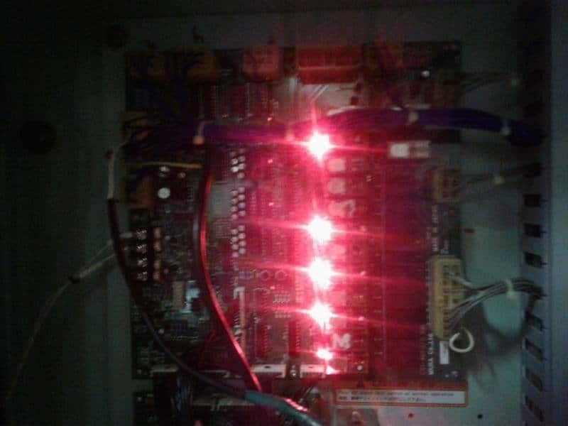 Incinerator control board during testing
