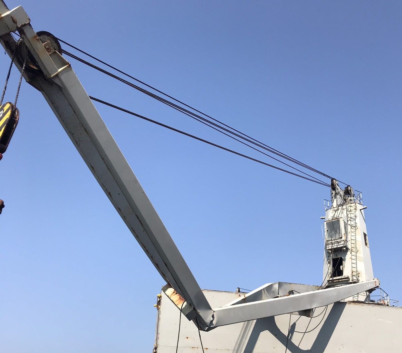 Jib crane boom raised after repair