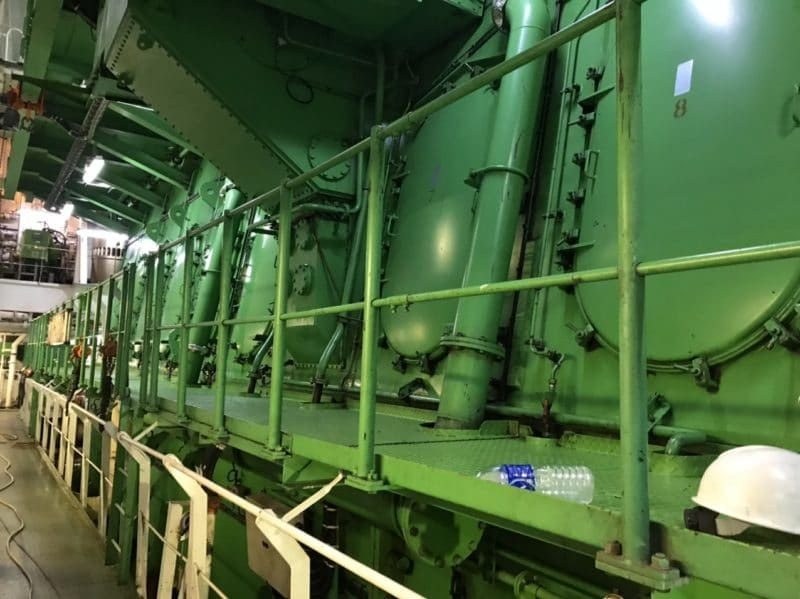 Main engine side in the engine room