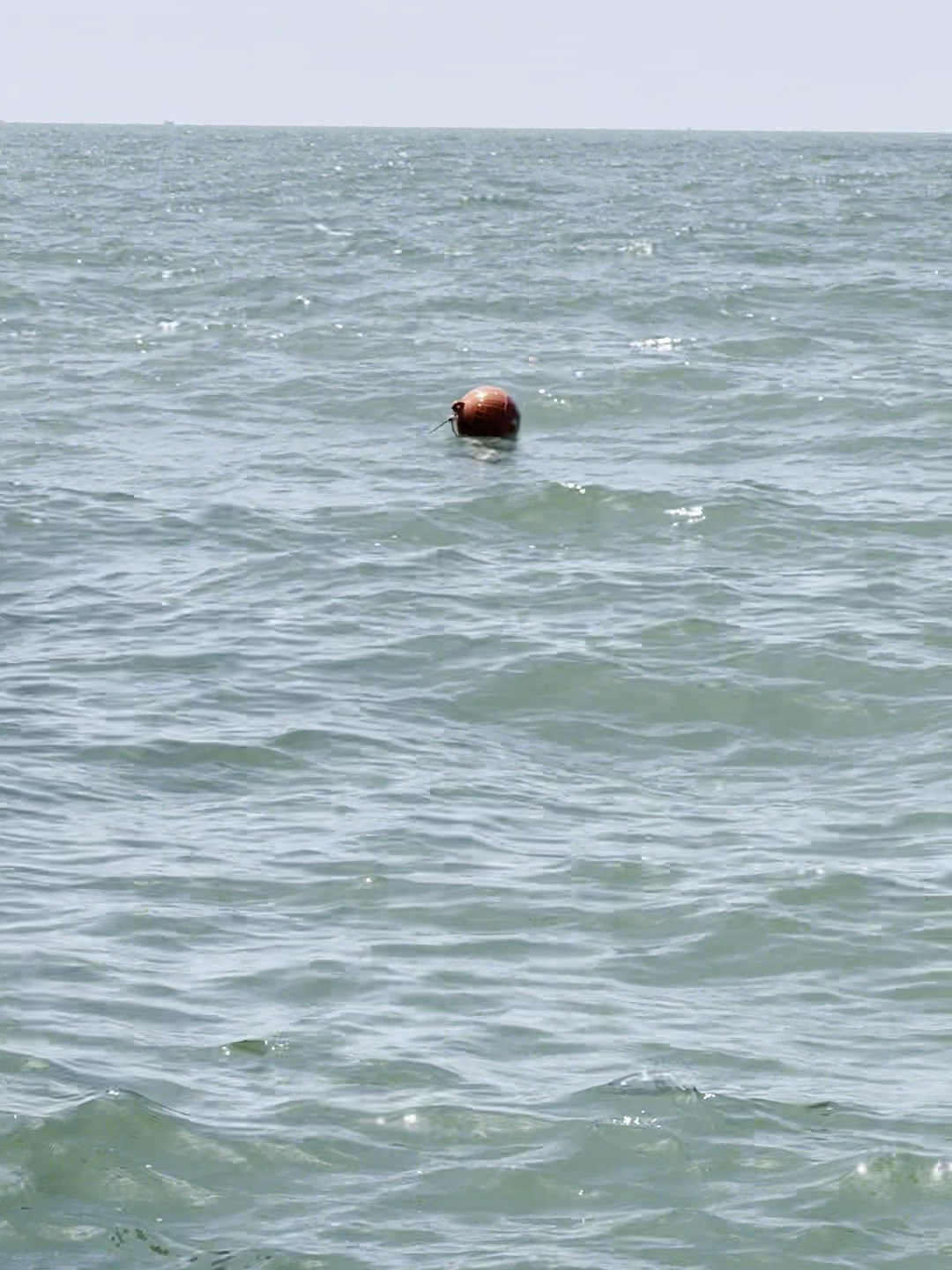 Marker buoy afloat at its working position