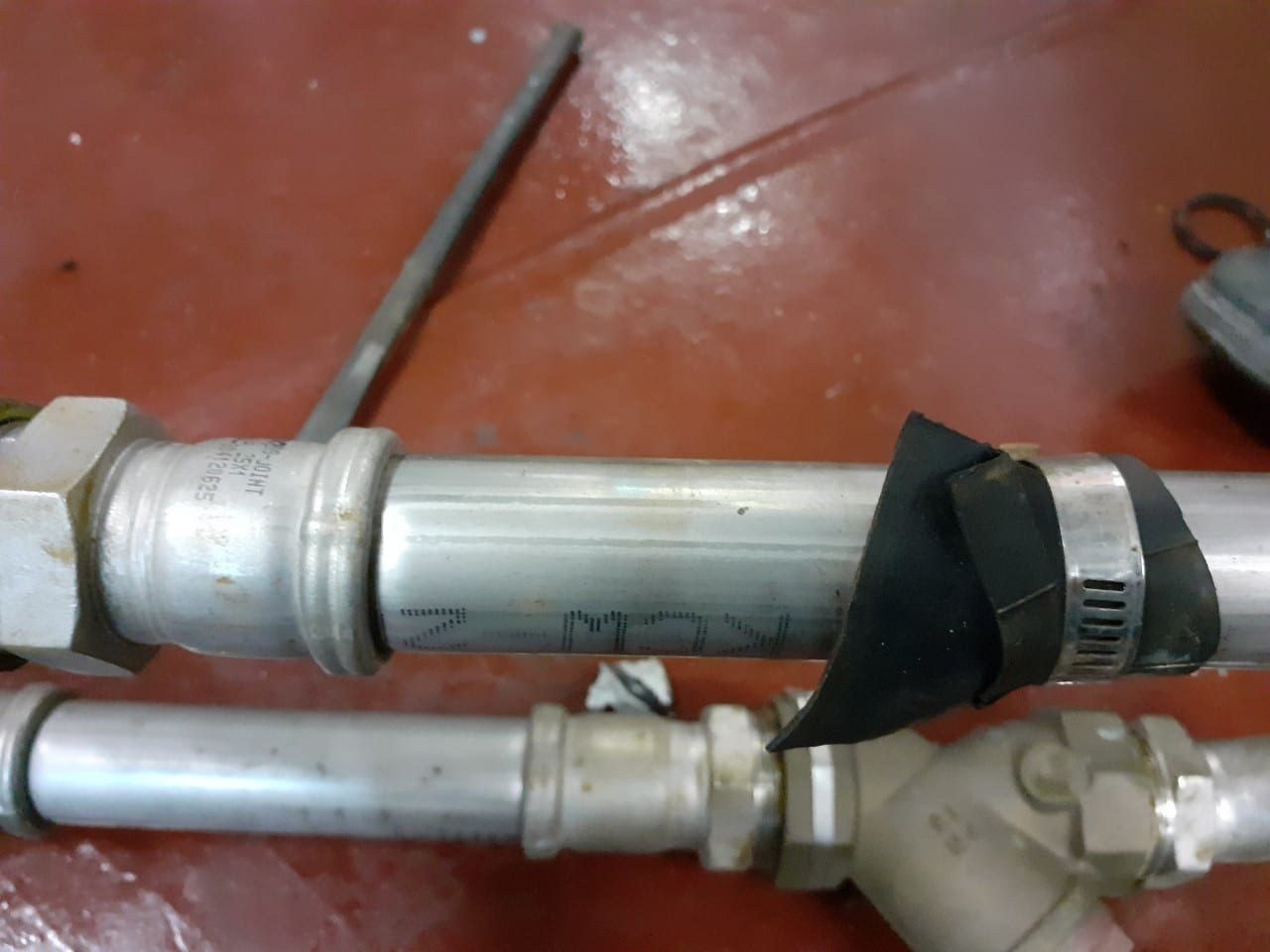 Renewed pipe section and strainer