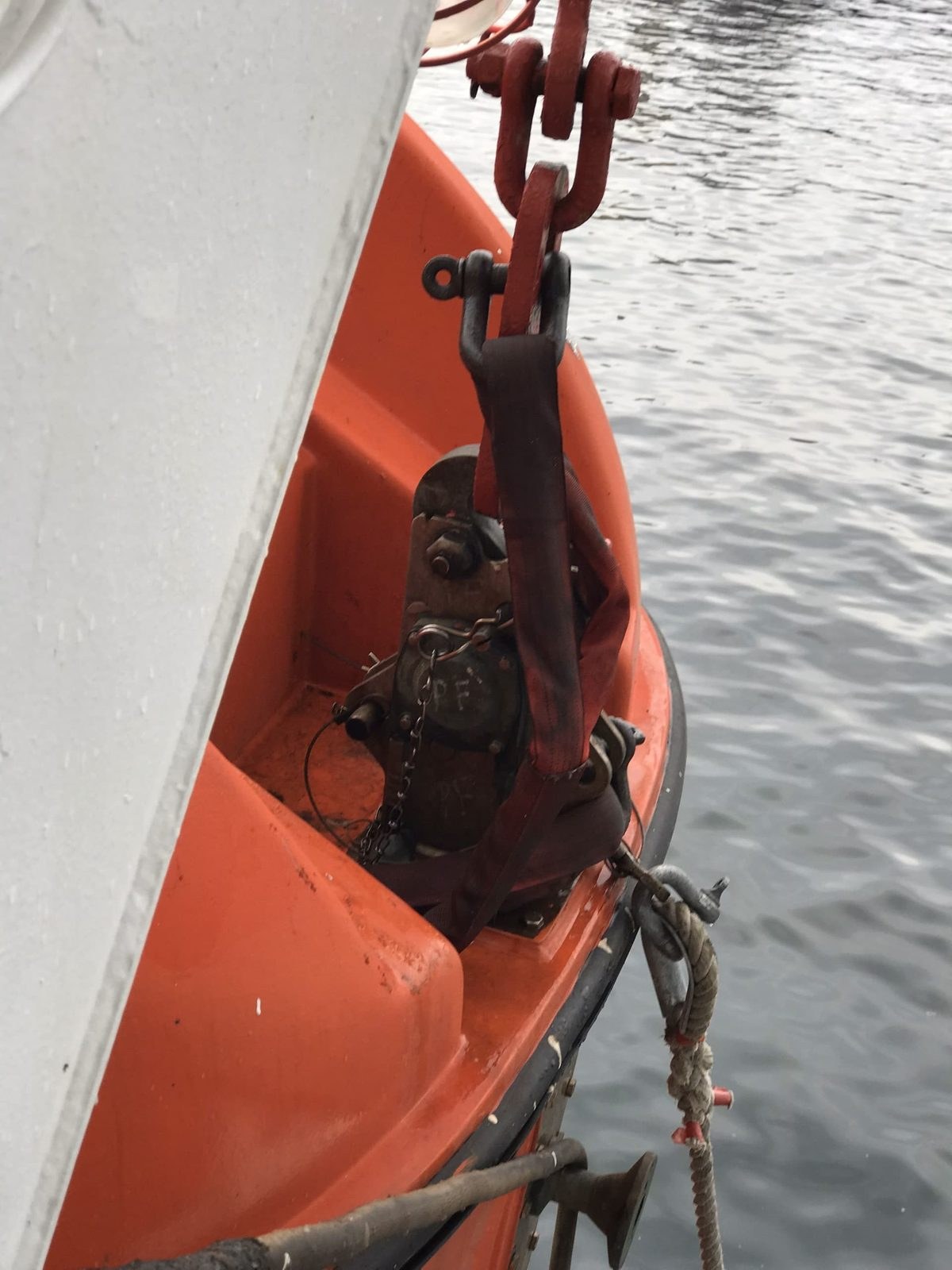 Rescue boat hook gear