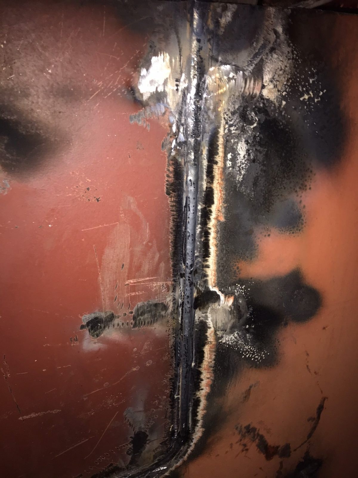 Weld repair on the shell plate