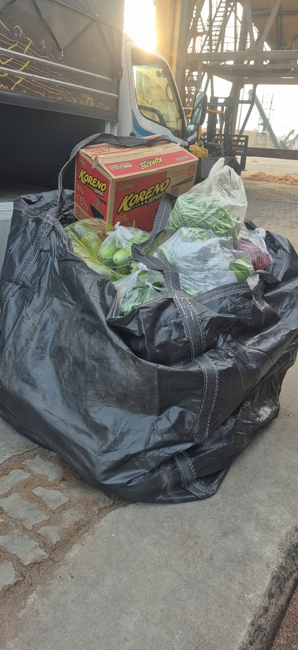 Fresh vegetables and provisions packed for ship supply
