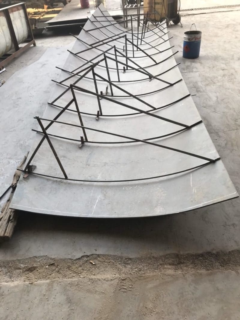 Steel frames fabricated for a repair