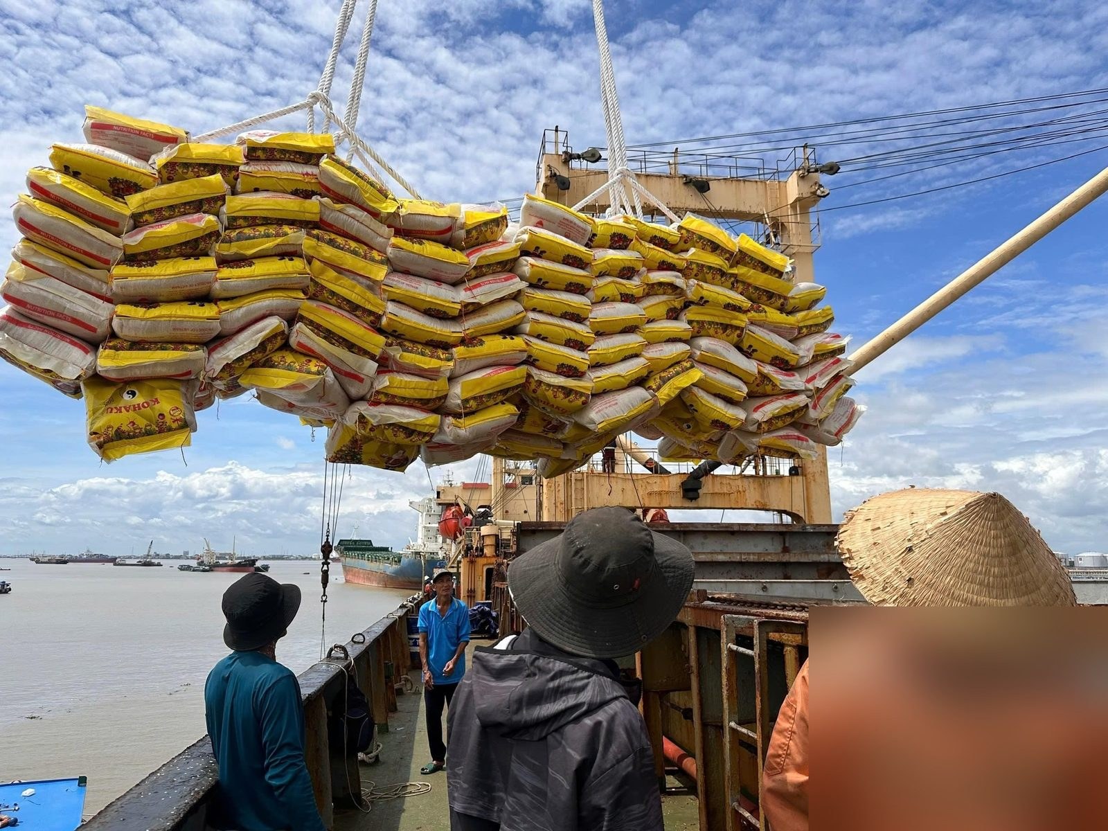 Bagged cargo being loaded on general cargo vessel SVC-B-016