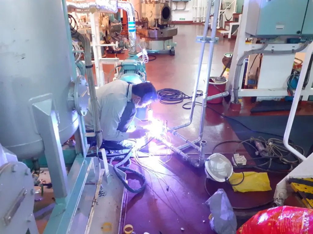Steel renewal and hot work welding on a vessel in Vietnam