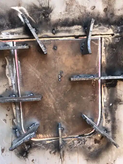 Bulkhead insert plate fitted and secured during ship steel renewal in Vietnam