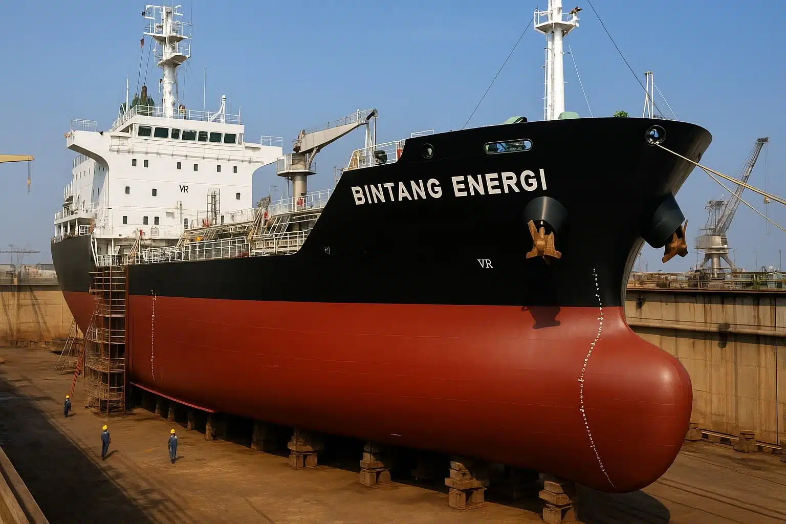 Oil chemical tanker Bintang Energi (ex Thanh Van 16) alongside in Vietnam after drydock, sale handled by SVC Marine