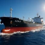 Oil/chemical tanker KENJI (ex-AN PHU 15) sailing under bright sunlight on the open sea after successful sale by SVC Marine.