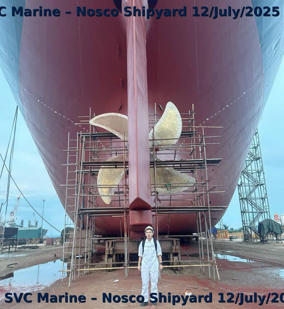 SVC Marine – Nosco Shipyard Vietnam (12 July 2025) – Legal Broker overseeing MV Outlander drydock, ship repair, supply and DA port coordination +84988701231