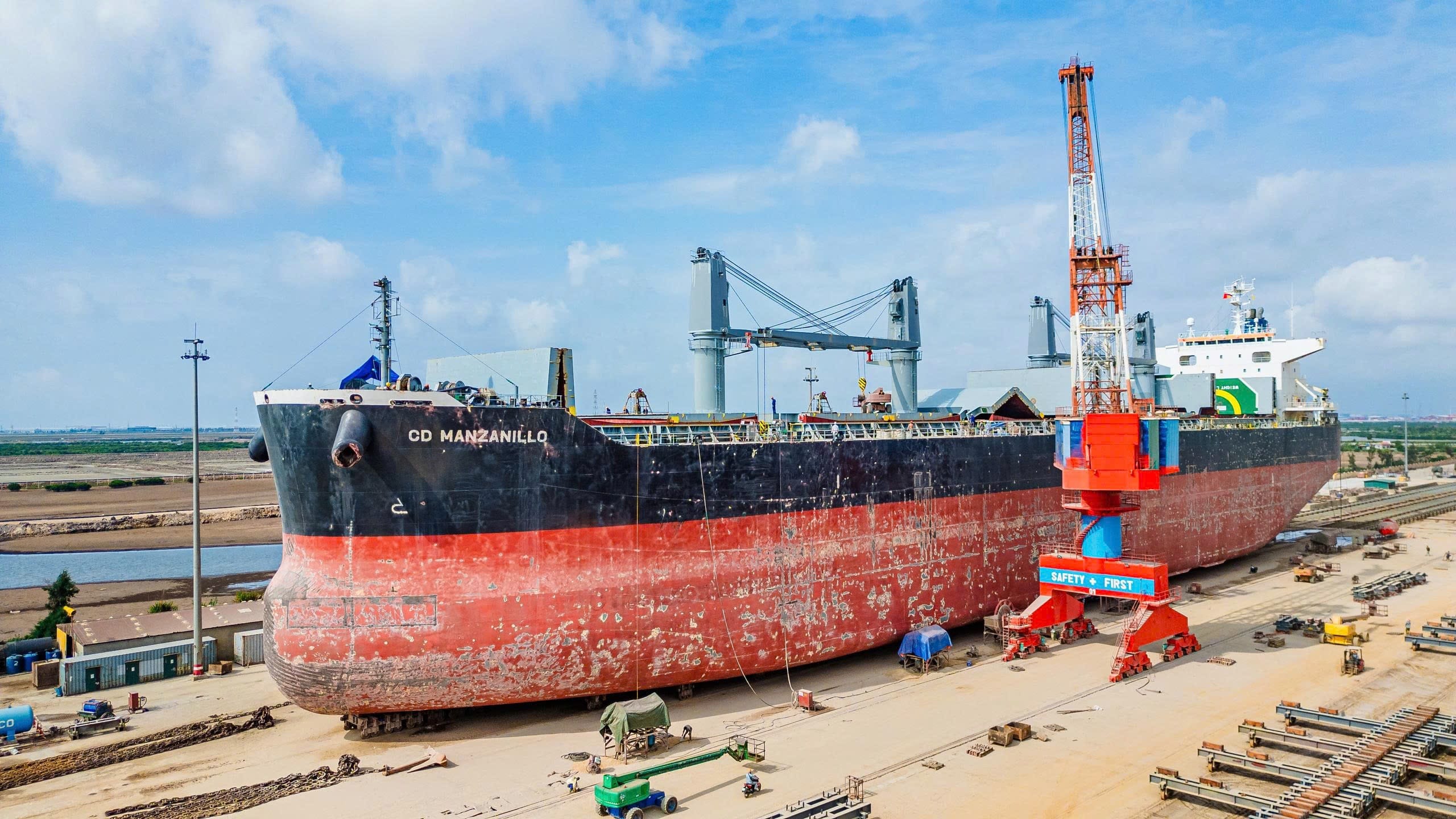 Marine technical superintendent supervision during drydock repair of CD Manzanillo in Vietnam